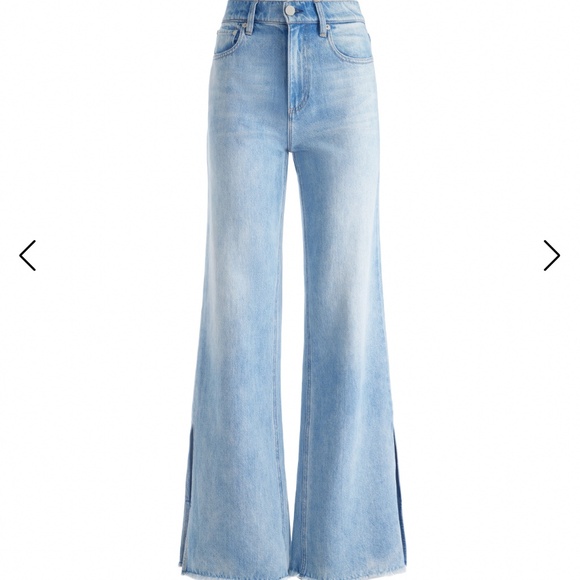 Alice & Olivia Wide Leg Slit Jeans - Brand New!